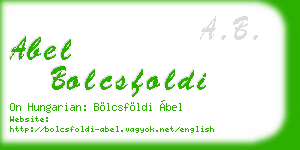 abel bolcsfoldi business card